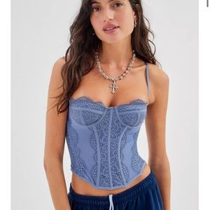 NWT Urban Outfitters Modern Love Corset in Slate S